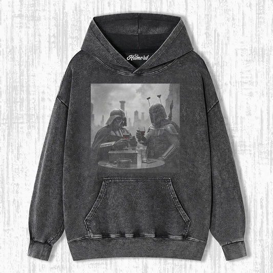 DARTH VADER AND BOBA FETT HAVING A DRINK T-SHIRT