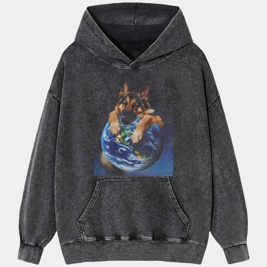 DOG HOLDING THE EARTH TEE