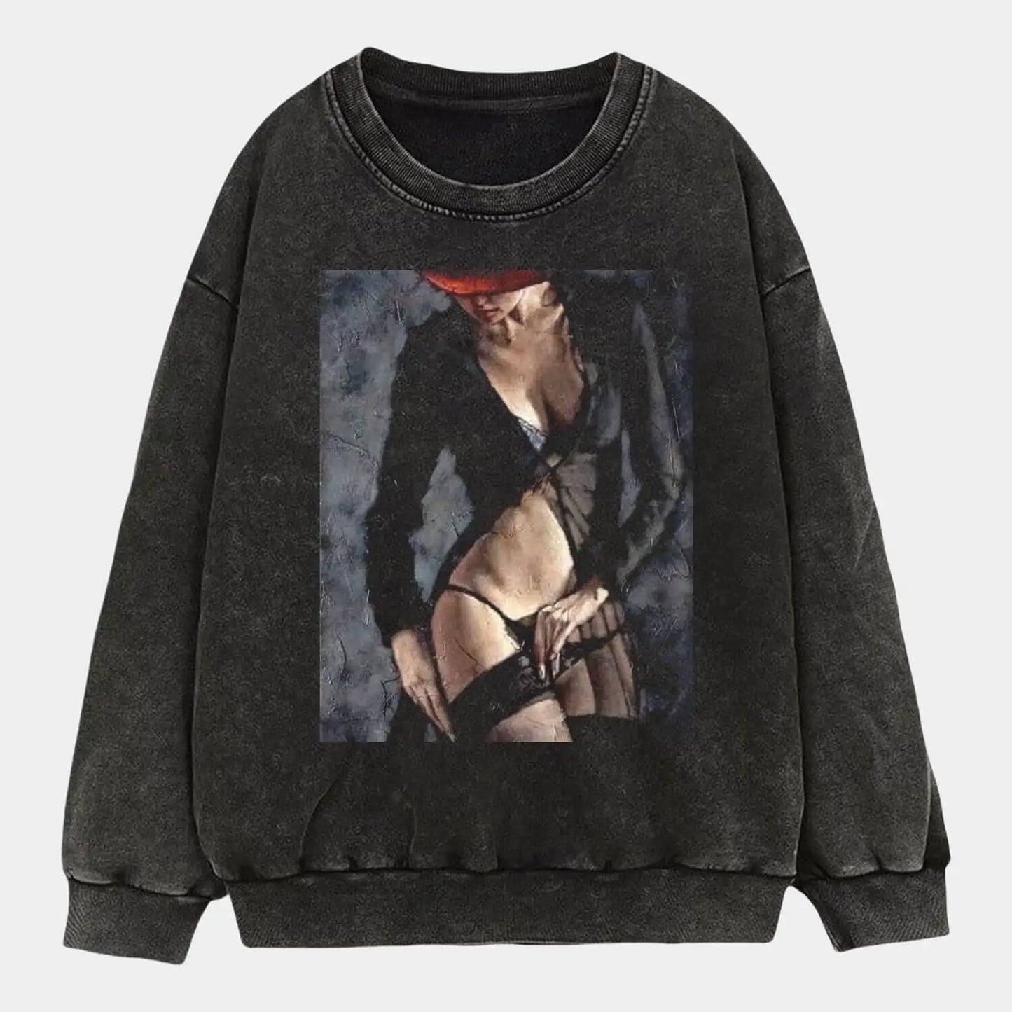 Sheer black stockings Tee