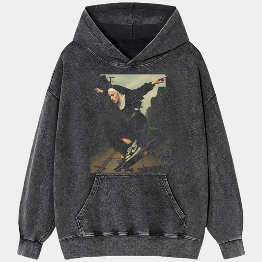 Skateboarding Nun Tee