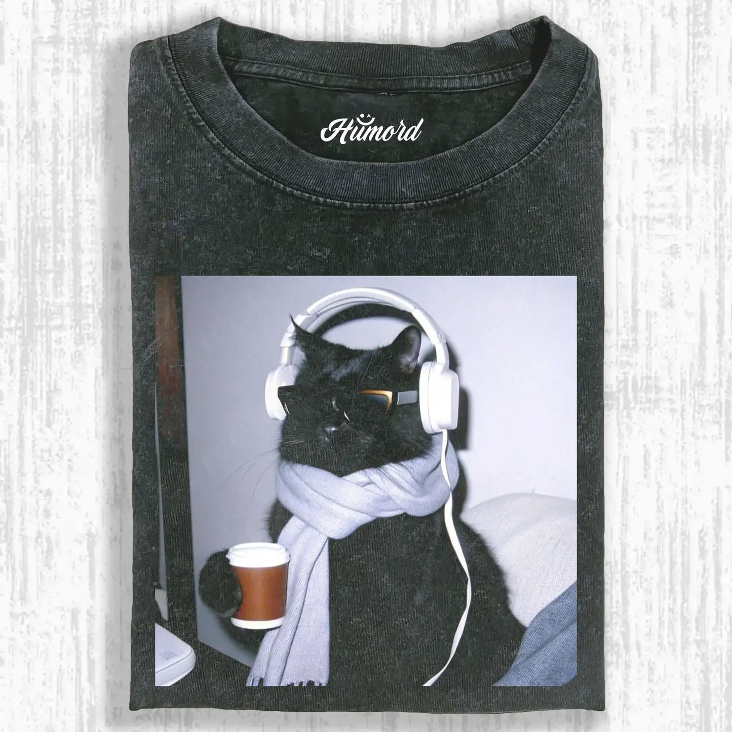 A cat with headphones A1 TEE