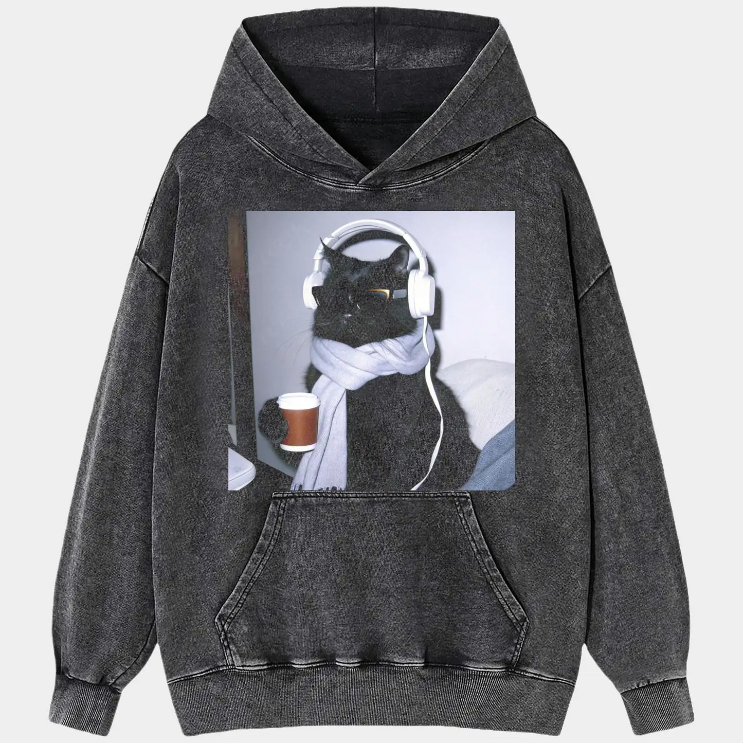 A cat with headphones A1 TEE