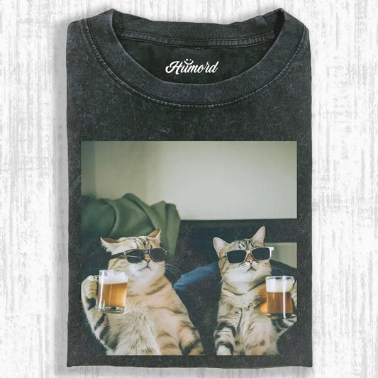 CATS ENJOYING BEER V1 TEE
