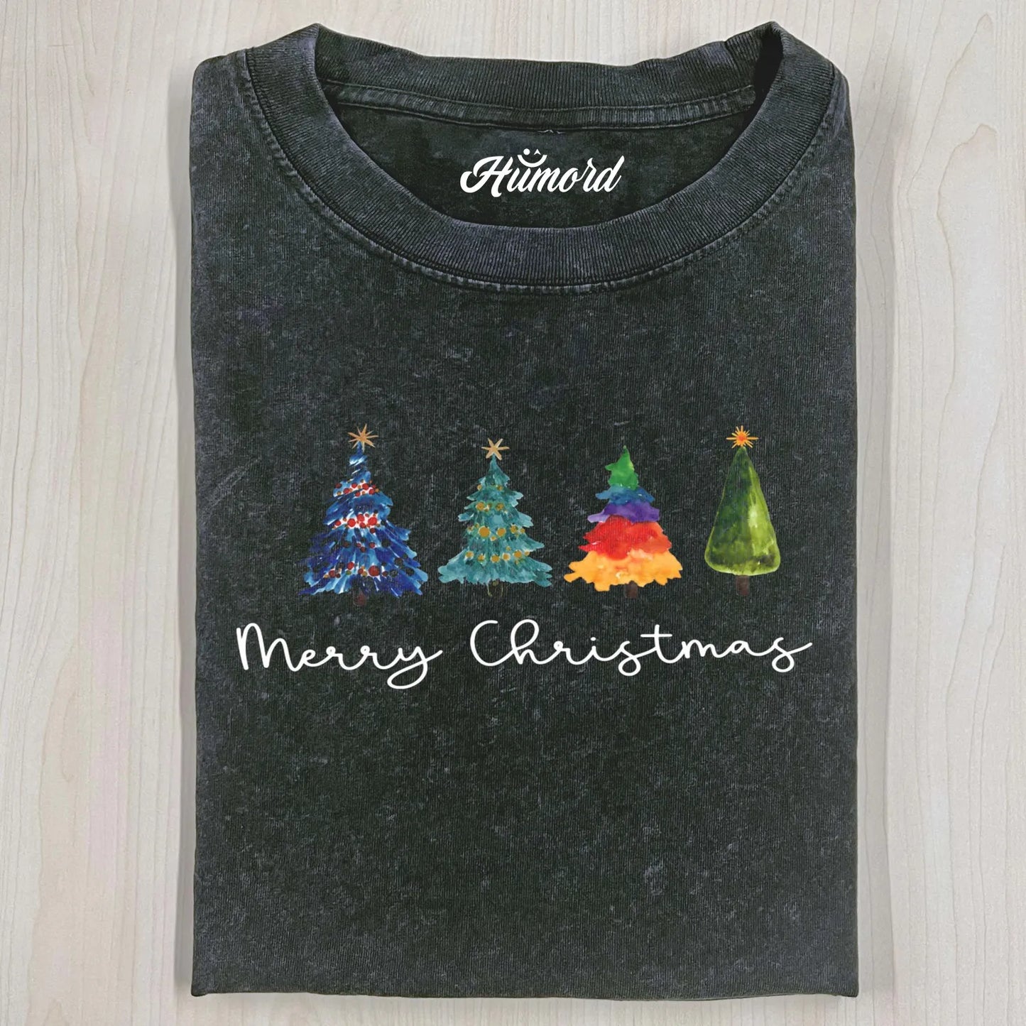 CHRISTMAS COLORFUL TREES T-SHIRT