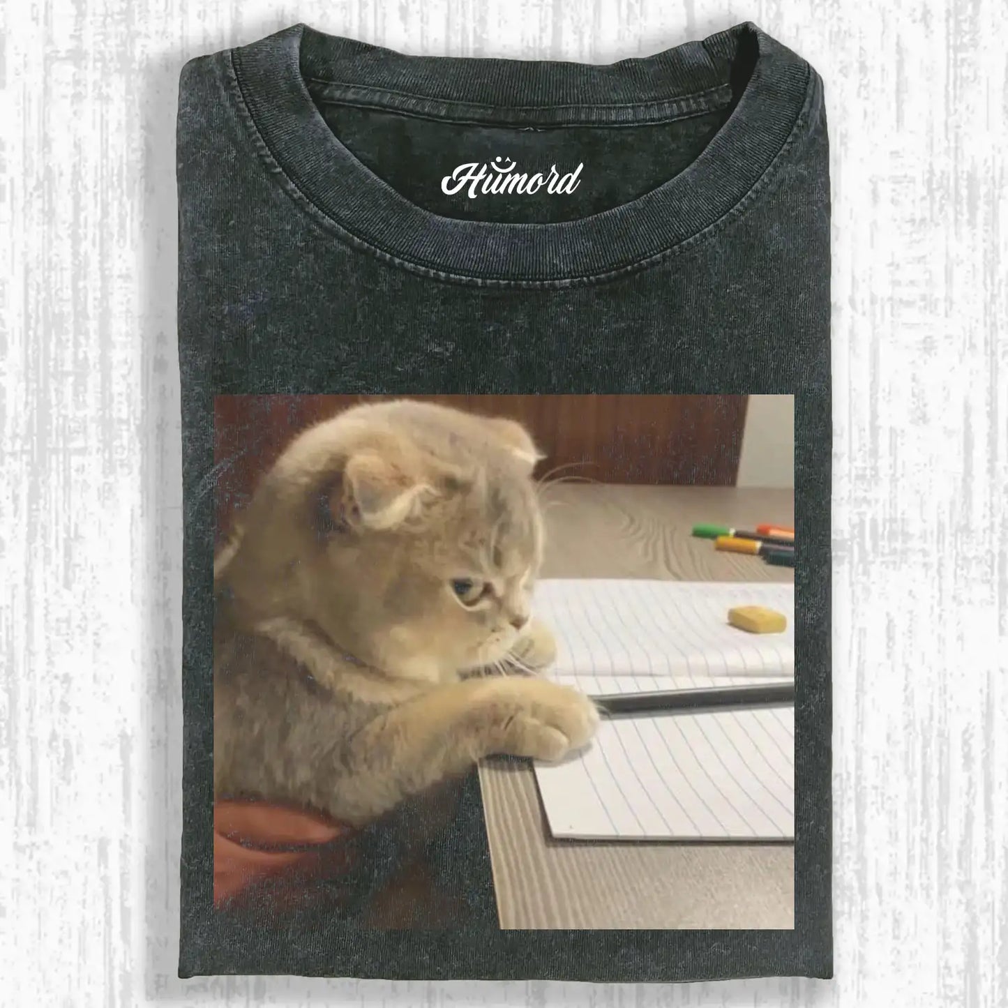 Cat Doing Homework TEE