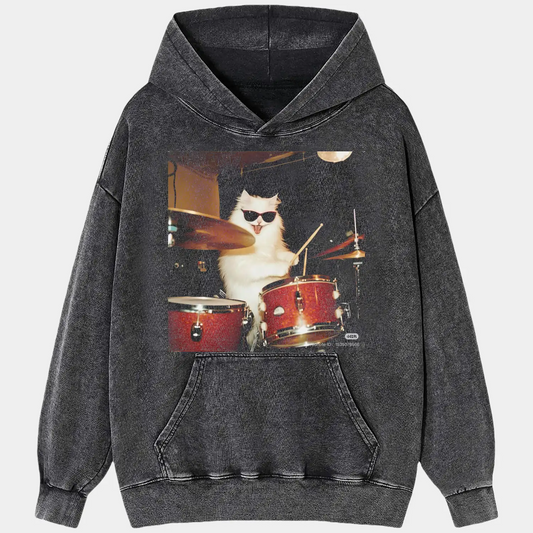 Cat playing drums TEE