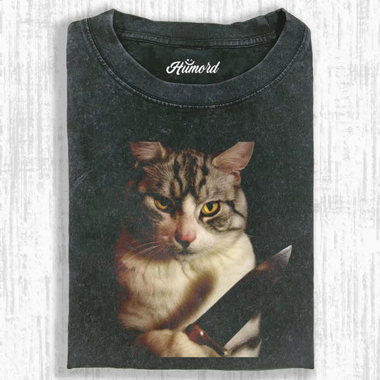 Cat with a knife Tee 2.0