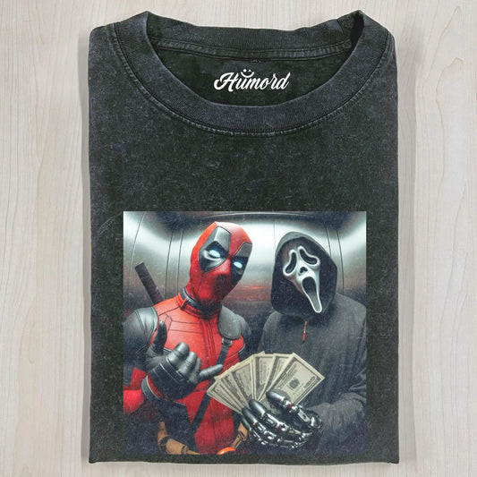DEADPOOL AND GHOSTFACE T-SHIRT