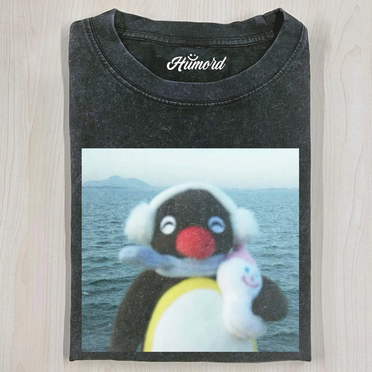 FUNNY PINGU PLUSH T-SHIRT