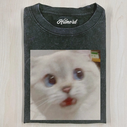 FUNNY SHOCK CAT T-SHIRT