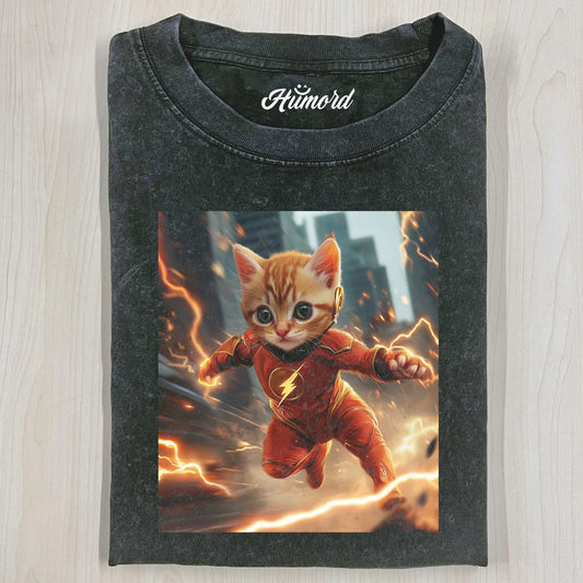 FUNNY SUPERMAN CAT T-SHIRT