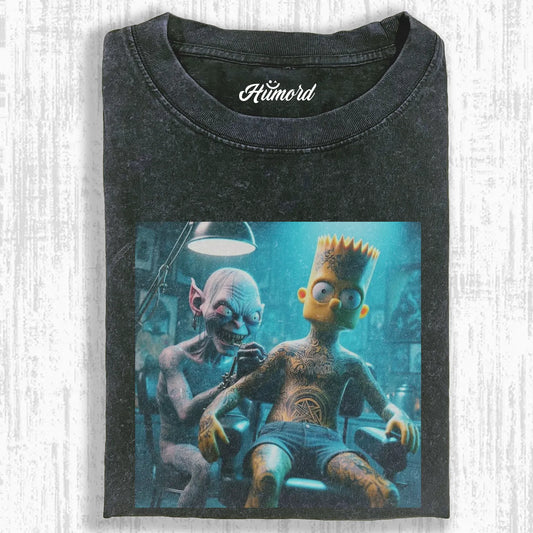 GOLLUM IN TATTOOING SIMPSON T-SHIRT