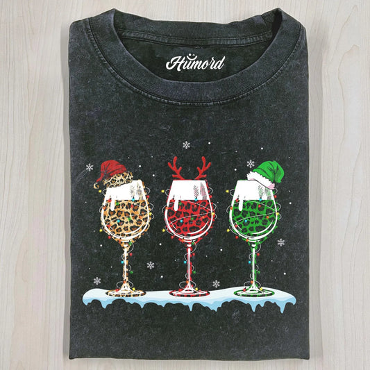 LEOPARD WINE CHRISTMAS T-SHIRT