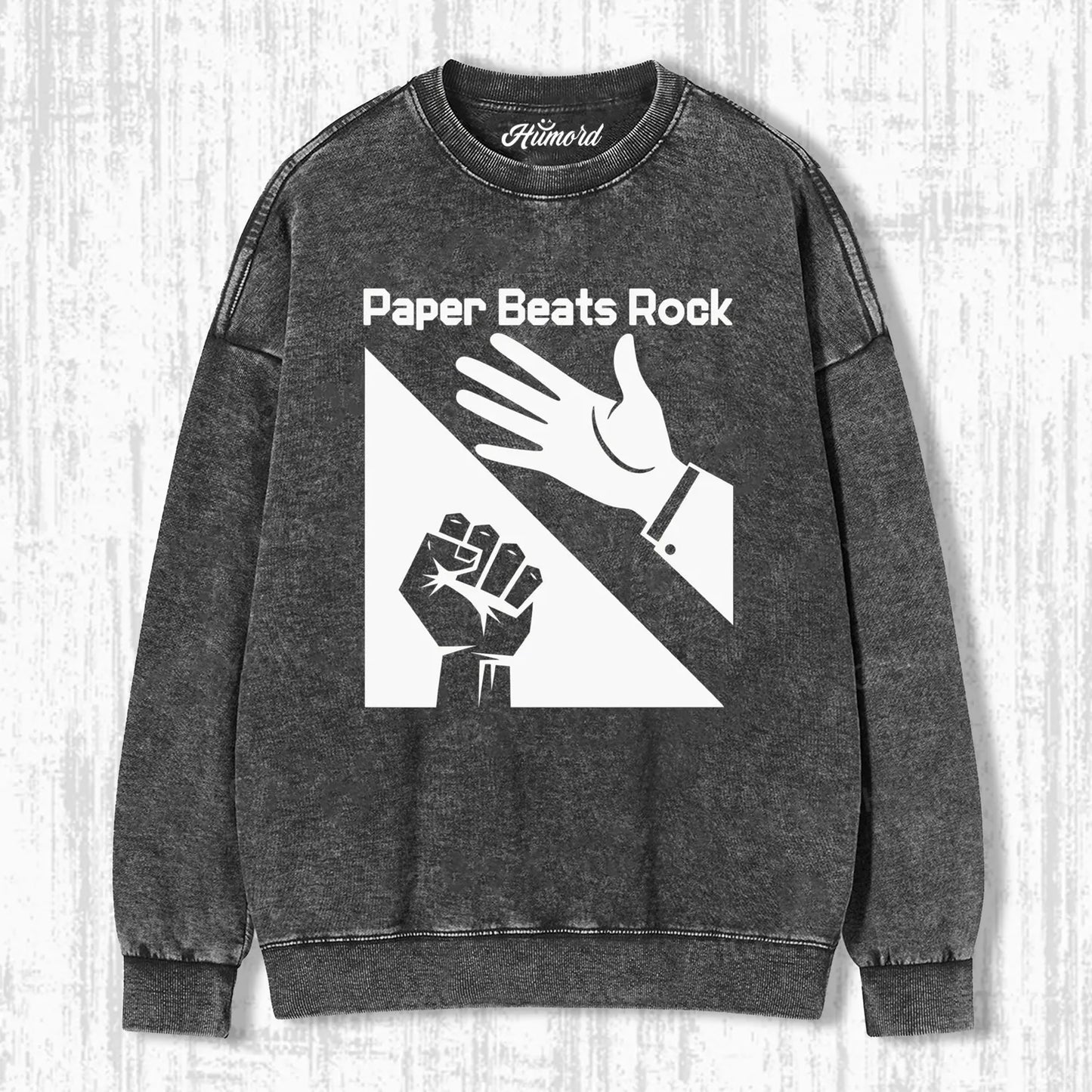 PAPER BEATS ROCK FUNNY T-SHIRT