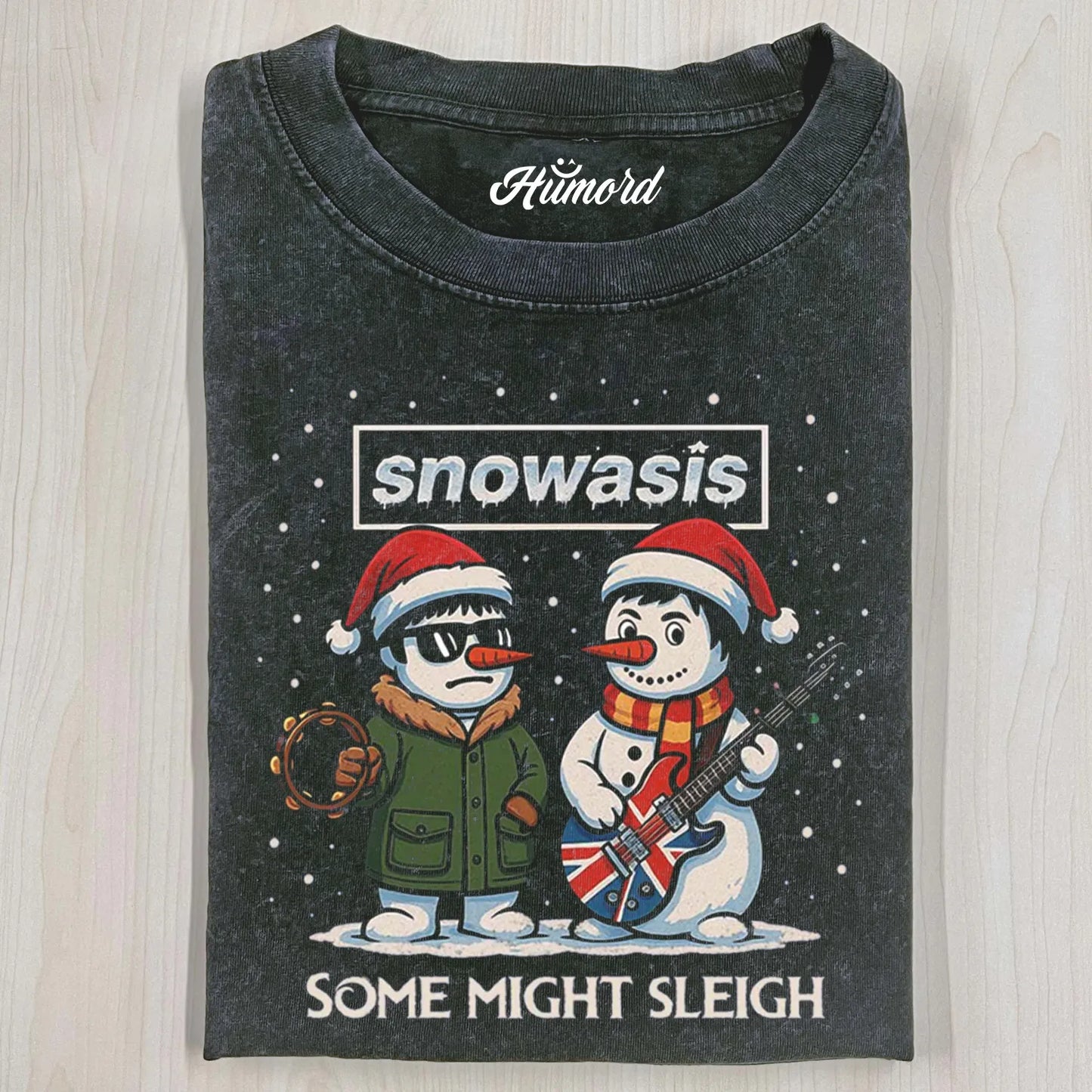 SLEIGH SNOWMAN ROCK BAND PARODY T-SHIRT