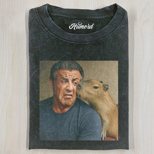SYLVESTER STALLONE & CAPYBARA T-SHIRT