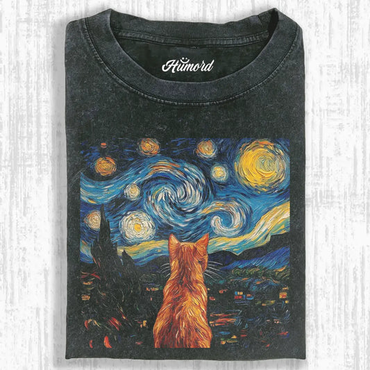 The Starry Night Cat Tee
