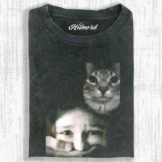WASHED COTTON CAT T-SHIRT 4.0